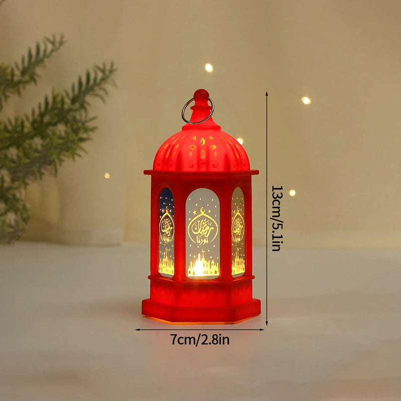 2024 Eid Mubarak Candle Lamp Creative Night Light Lantern Candle Holder Eid Mubarak Islamic Muslim Party Decor  Decorative Lamp