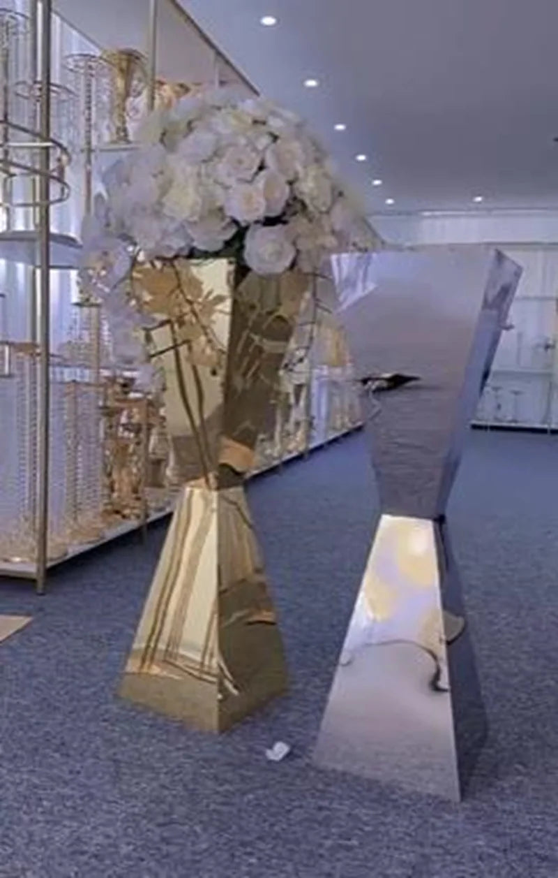 Stainless Steel Flower Stands Vases, Wedding Table Centerpieces, Road Lead, Party Decoration, 1Pc, 2Pcs, 5 Pcs, 6 Pcs, 10Pcs