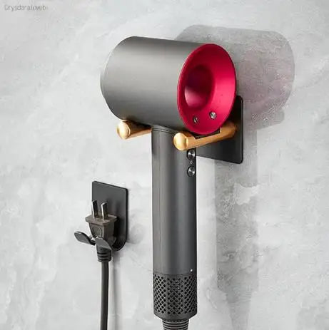 Bathroom Hairdryer Holder Black Gold Storage Rack Wall Mounted  Dryer and Hair Curler Shelf For Dyson Supersonic Hair Dryer Rack