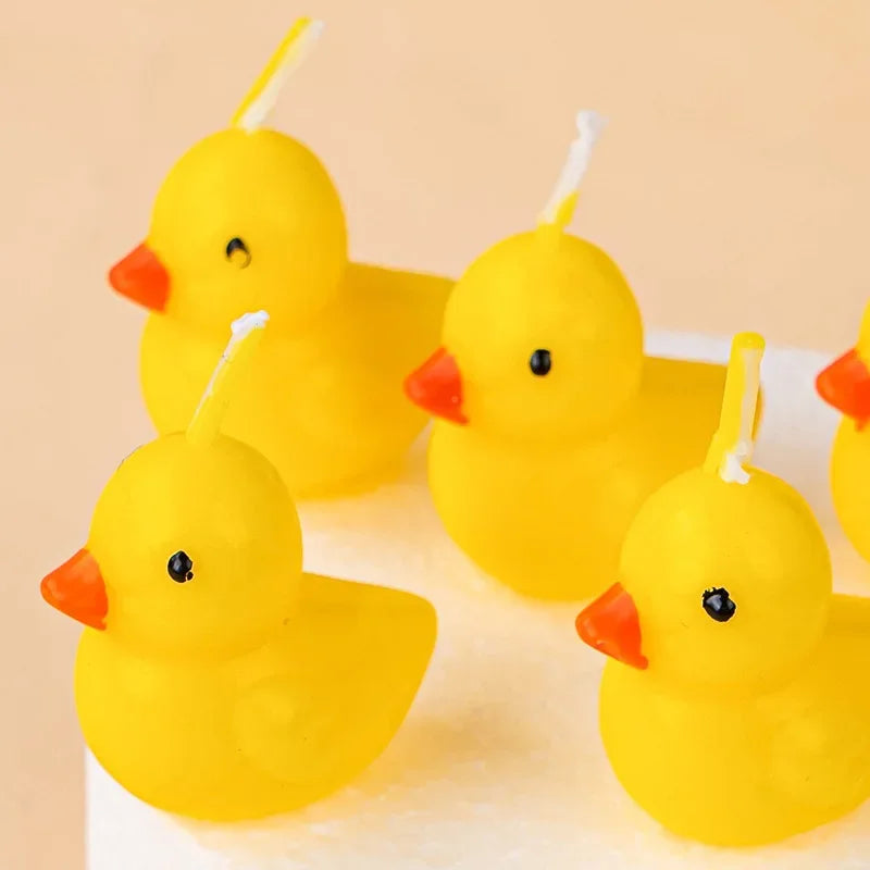 3pcs/set Yellow Duck Candles Birthday Candles Creative Cute Birthday Decoration Candles Children's Day Decorations