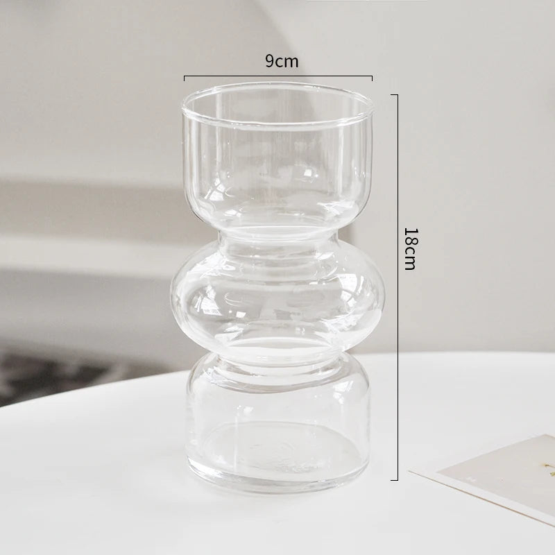 Retro Irregular Home Glass Vase Living Room Dining Table LLuxury Decoration Flower Vases