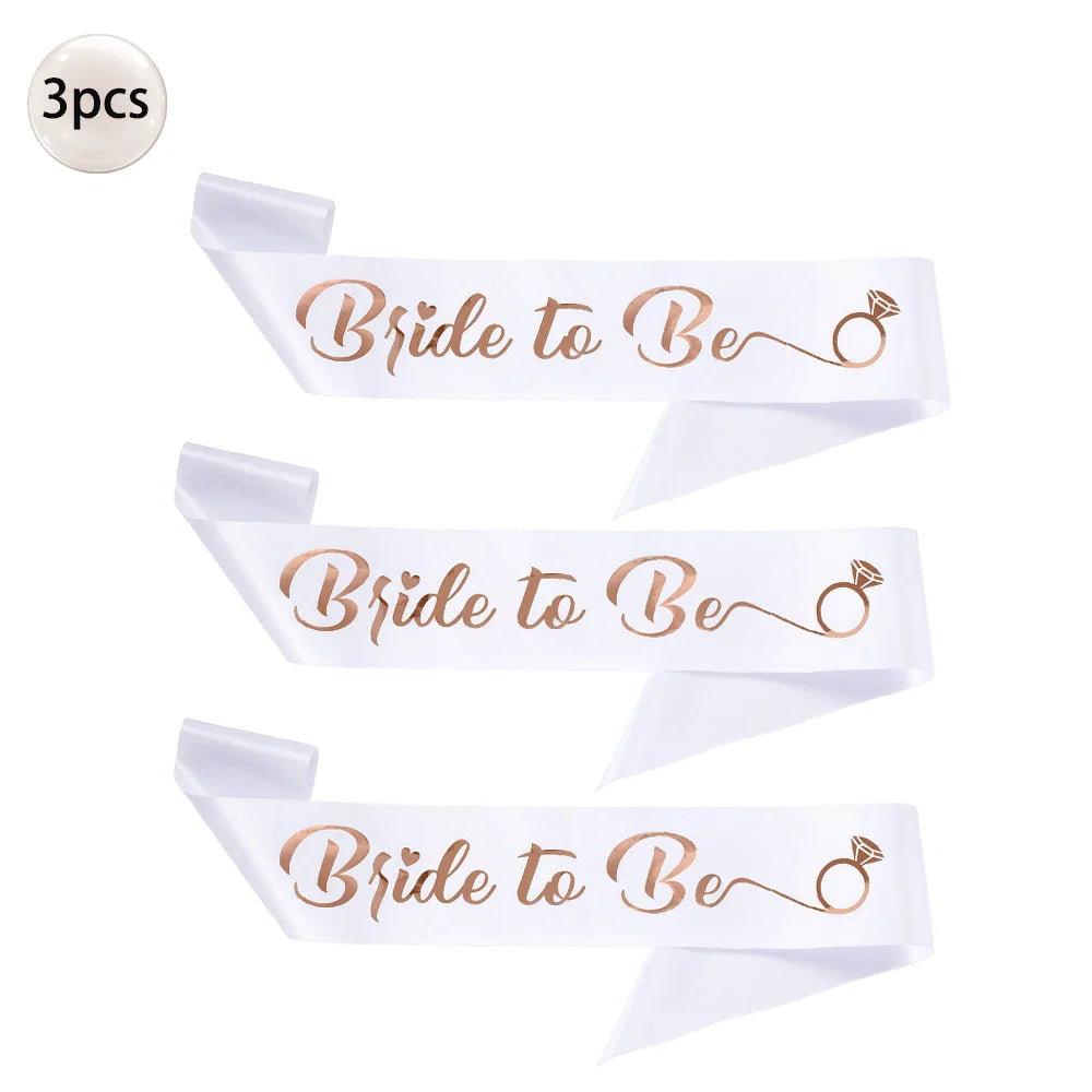 Bride to Be Bachelorette Party Sash with Gold Foil Lettering Bridal Shower Wedding Engagement Team Bride Sash Hen Party Supplies