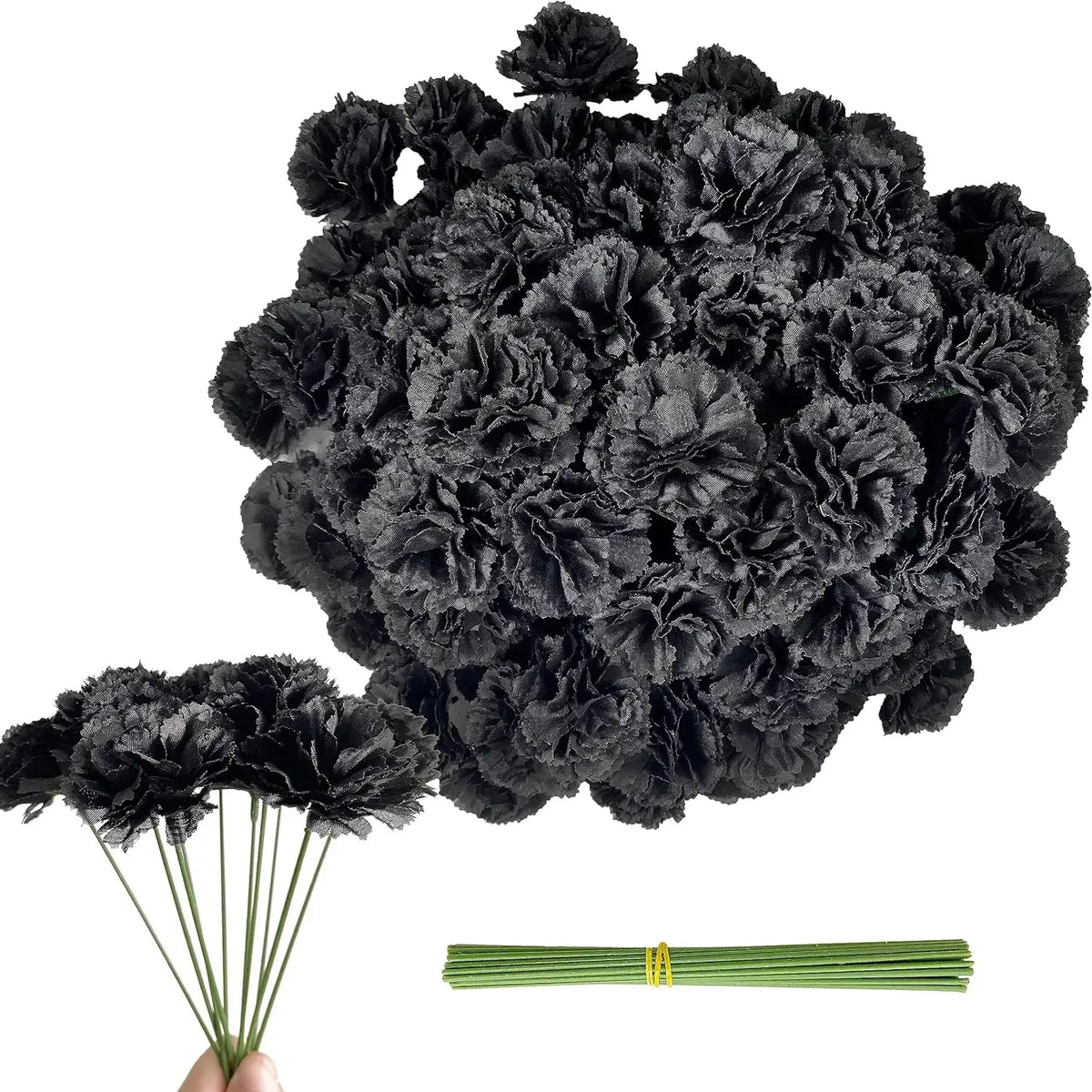 50Pcs Mexican Marigold Artificial Flowers for Day of The Dead Diwali Home DIY Craft Party Halloween Dia De Los Muertos Decor