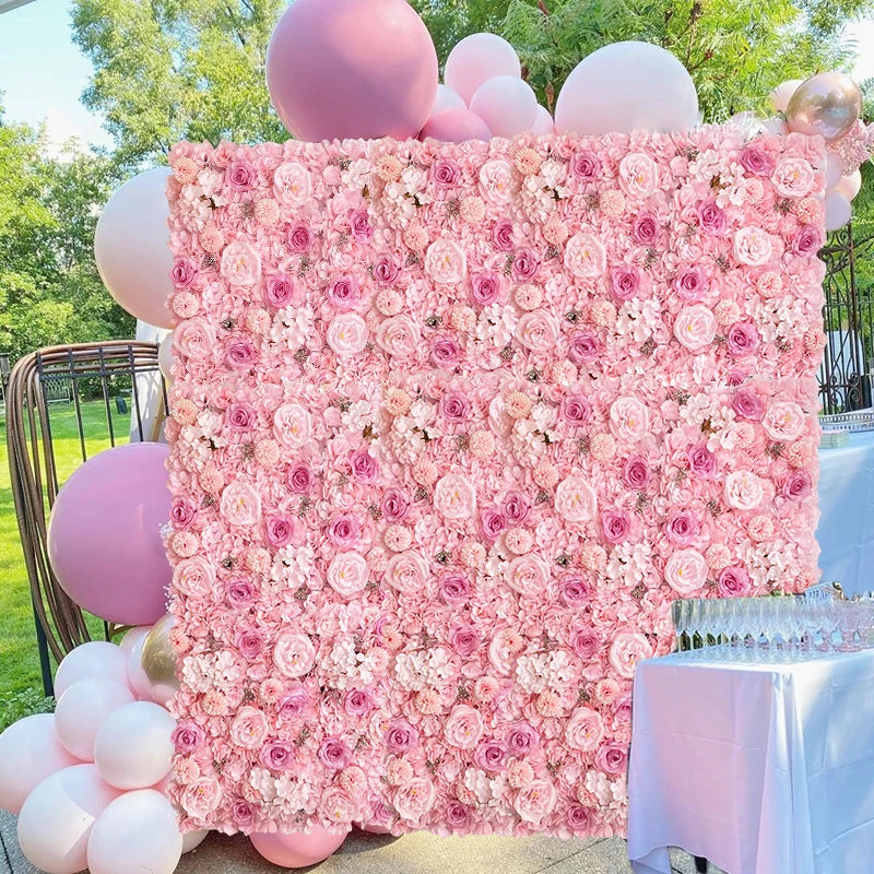 Silk Rose Flowers 3D Backdrop Wall Wedding Decoration Artificial Flower Wall Panel for Home Decor Backdrops Baby Shower