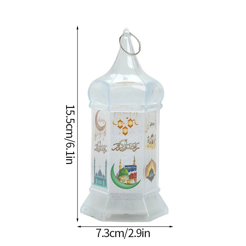 2024 Eid Mubarak Candle Lamp Creative Night Light Lantern Candle Holder Eid Mubarak Islamic Muslim Party Decor  Decorative Lamp