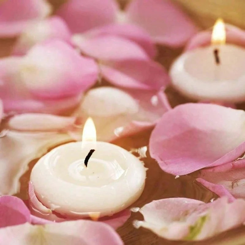 6/10/16Pcs Unscented Discs Candles Floating For Pool Party Wedding Home Bathtub Decor Supplies Romantic Confession Candlelight