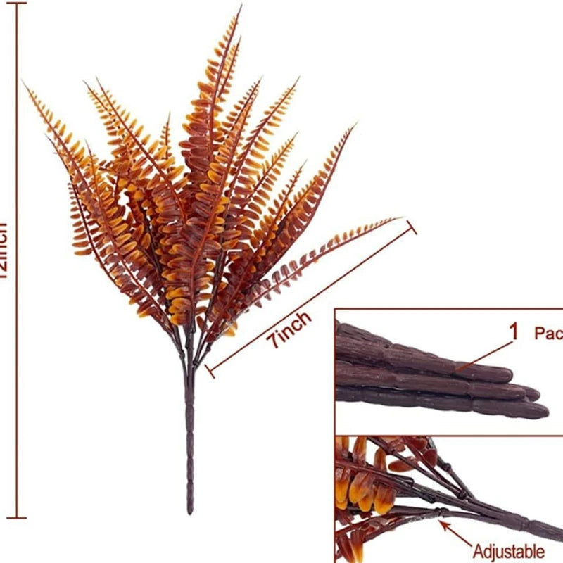 Autumn Artificial Flowers Bouquet Orange Fake Eucalyptus Plant for Home Room Decor Garden Wedding Halloween Christmas Decoration
