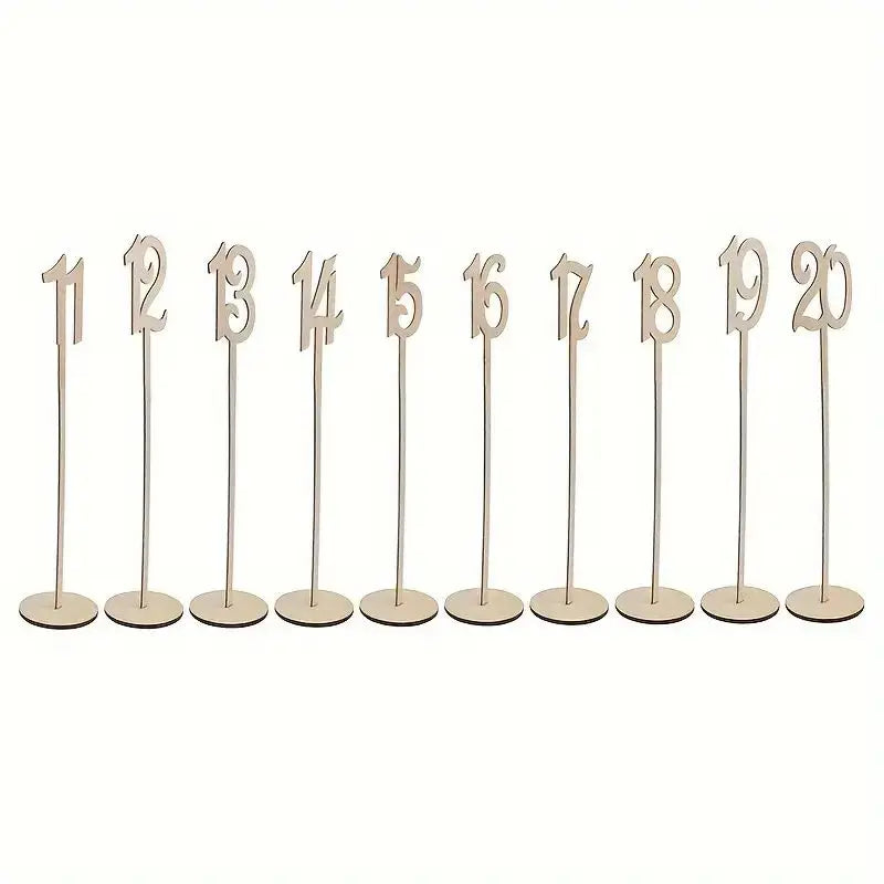Wooden Table Numbers 1 To 20 Wood Wedding Table Number Signs with Holder Base for Wedding Party Table Home Birthday Decoration
