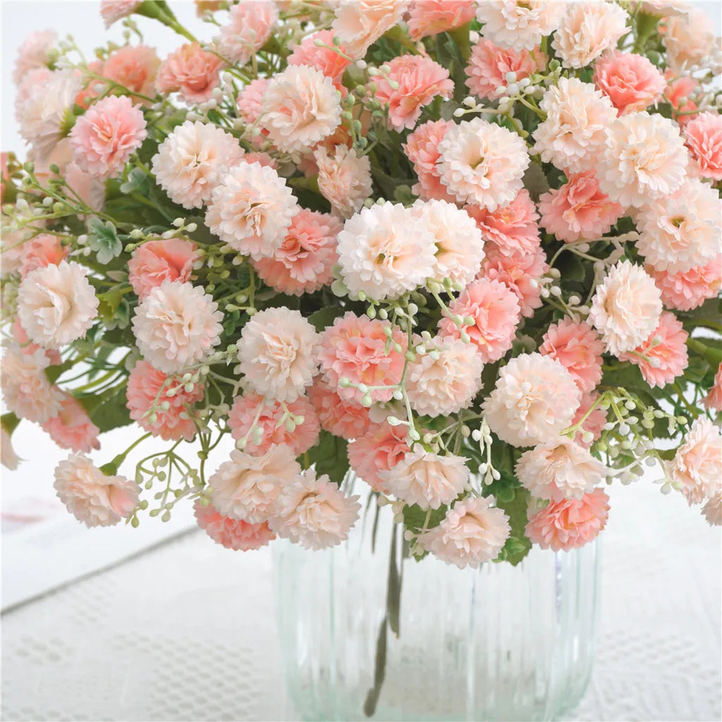 20 flower heads 1 bunch European-style small lilac carnation artificial flowers wholesale home photography soft decoration handm