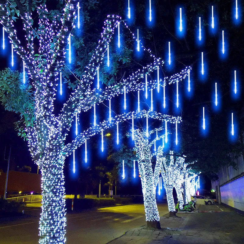 8 Tube Meteor Shower Rain LED Fairy String Lights Street Garland Garden DIY Christmas Decoration for Home Outdoor New Year Decor