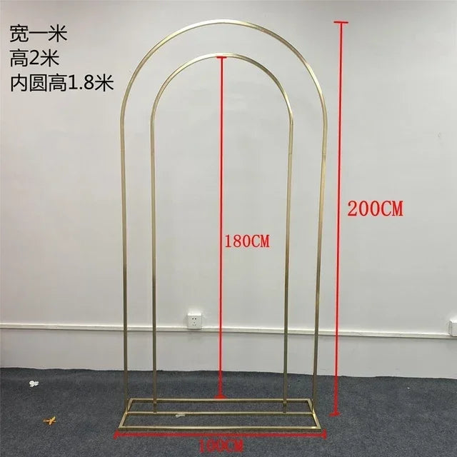 NEW Gold-Plated Wedding Arch, Shiny Gold Flower Stand, Welcome Door Wall Backdrop, Decoration Metal Frame