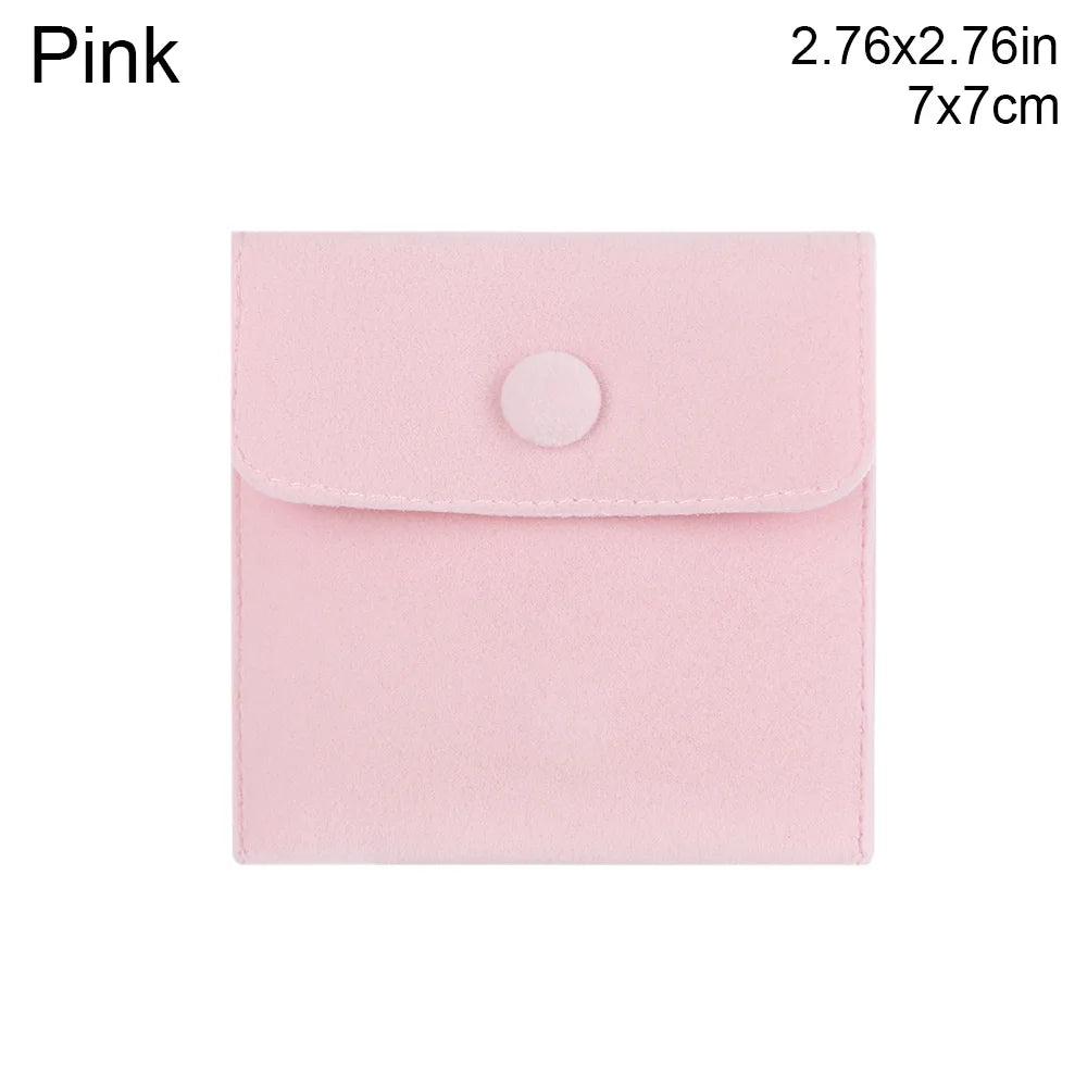 1 Pcs Dust Protect Portable Soft Velvet Gift Jewelry Bag Snap Button Packaging Bag Necklace Earrings Bracelet Ring Storage Pouch