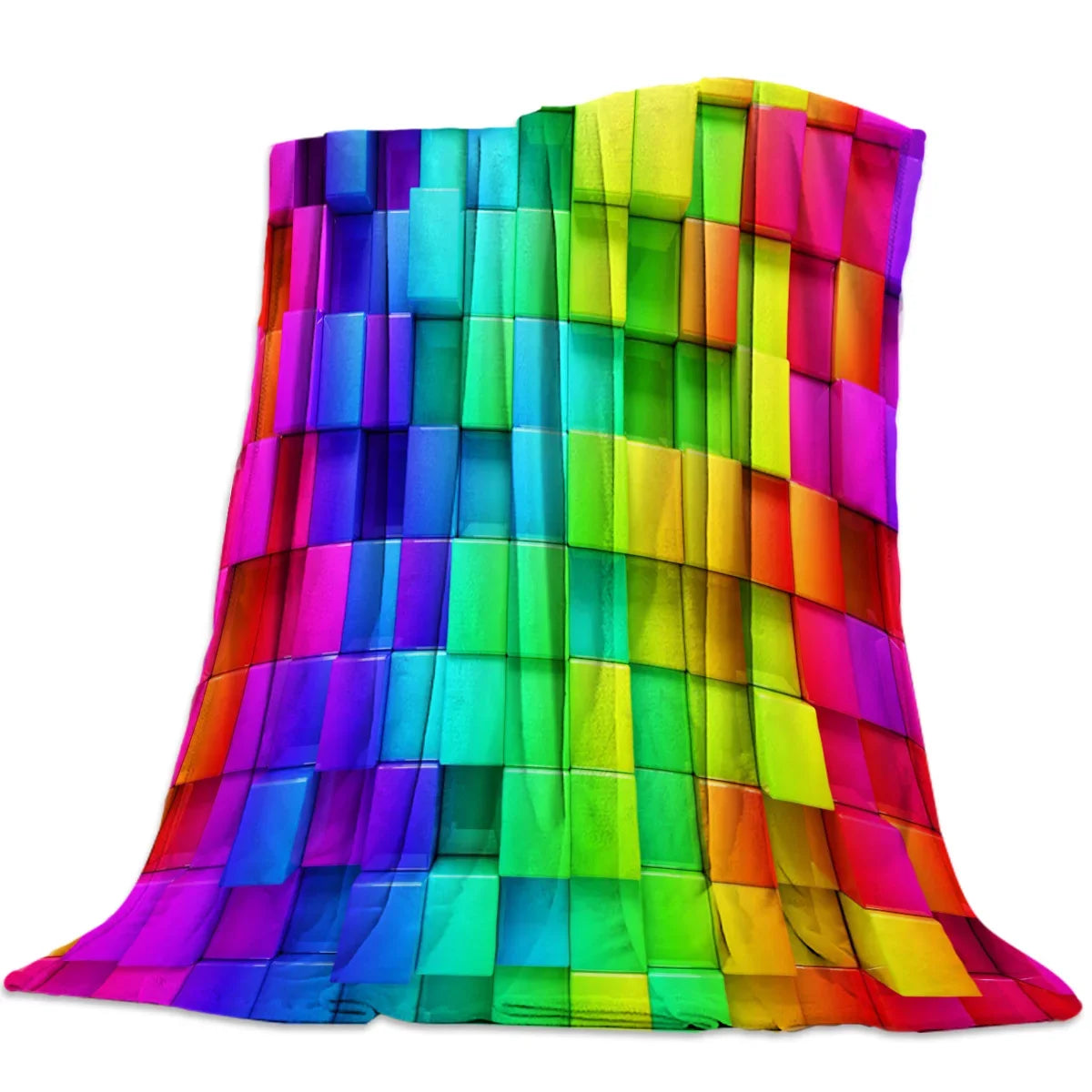 Flannel Blankets Colorful Stripe Lgbt Pride Rainbow Blanket Cushion Warm Throws on Sofa Bed Home Bedspread Travel Fleece Blanket