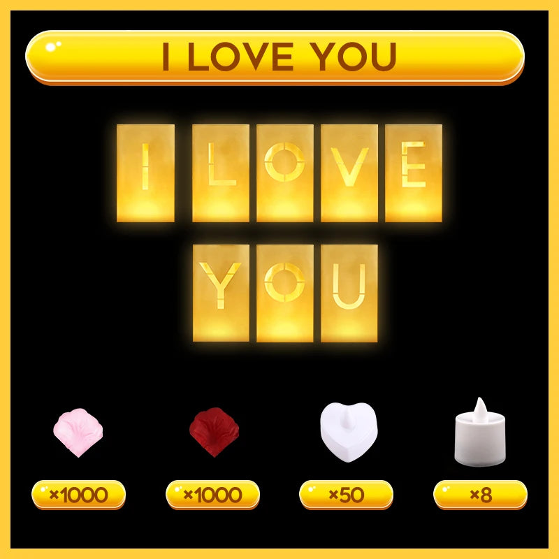 Will You Marry Me Proposal Decoration Paper Bag With LED Candle For Wedding Proposals Anniversary Decorations and Celebration