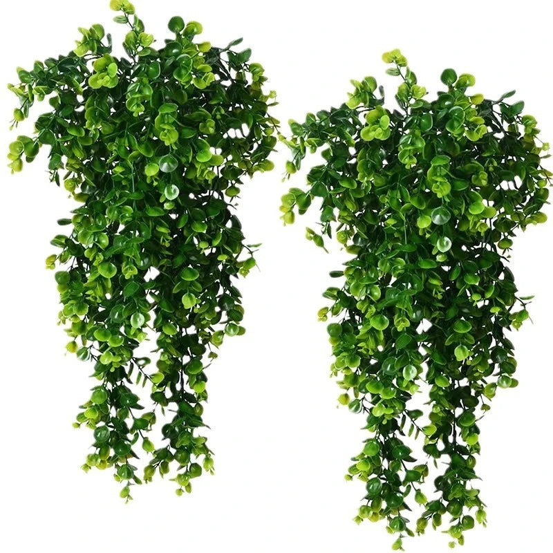 Artificial 5Forks Rattan Eucalyptus Wall Hanging Simulation Greenery Fake Hanging Plants Vine Diy  Home Outdoor Decor Plant