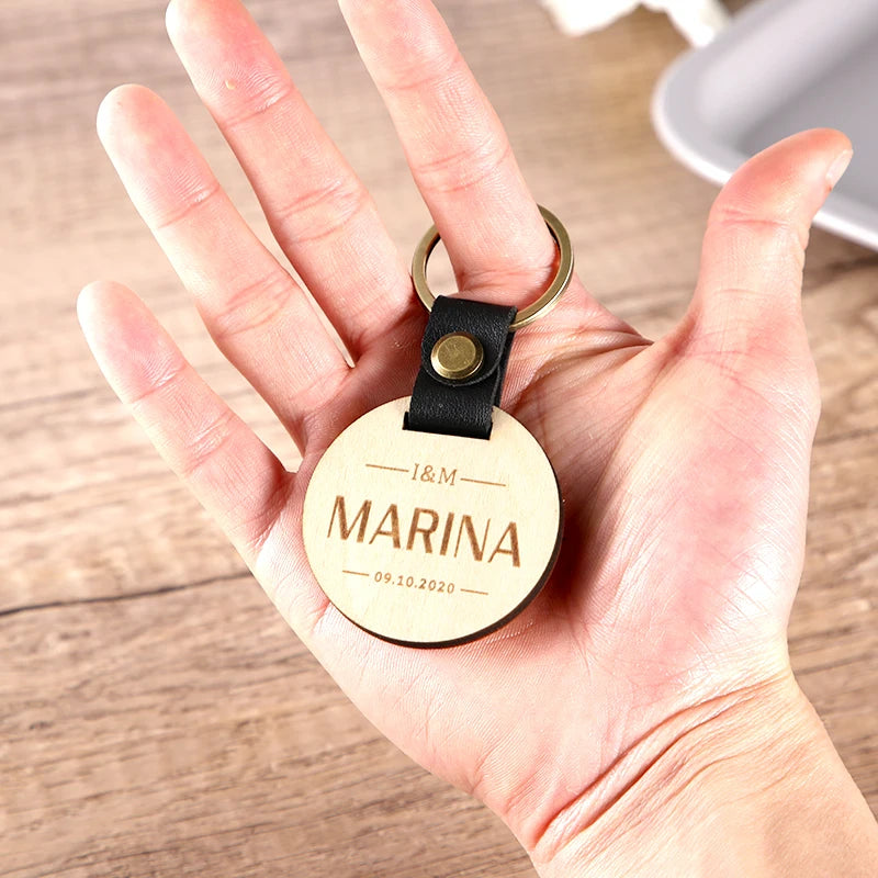 Custom Engraved wedding names Wood  Key Chain , Custom Gifts for wedding gift Key Chain, Birthday, Valentines or Galentines Gift