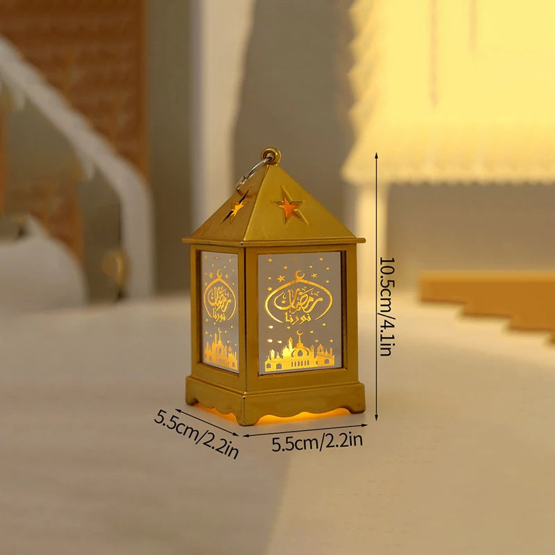 2024 Eid Mubarak Candle Lamp Creative Night Light Lantern Candle Holder Eid Mubarak Islamic Muslim Party Decor  Decorative Lamp