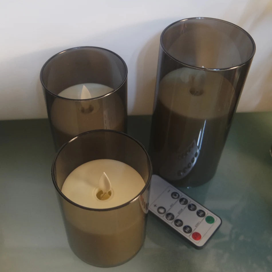 Electronic LED Candles with Timer Remote,Dancing Flame, Battery Operated Candles with Unbreakable Plexiglass Shell,Home Decor