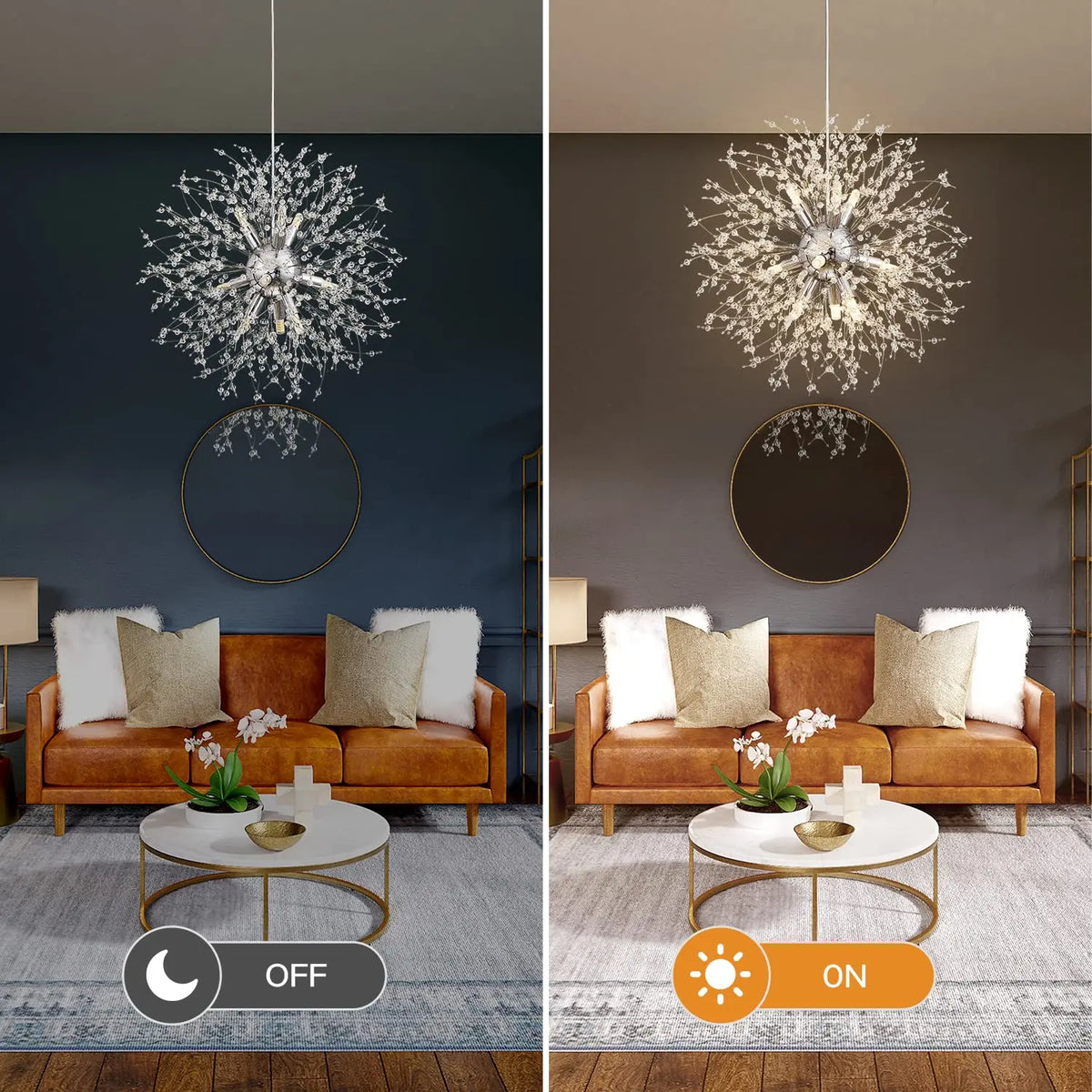 IRALAN Spark Ball LED Chandelier Lighting Dandelion Chandelier Dinning Living Room Bar Personality Creative Art Crystal Lamps