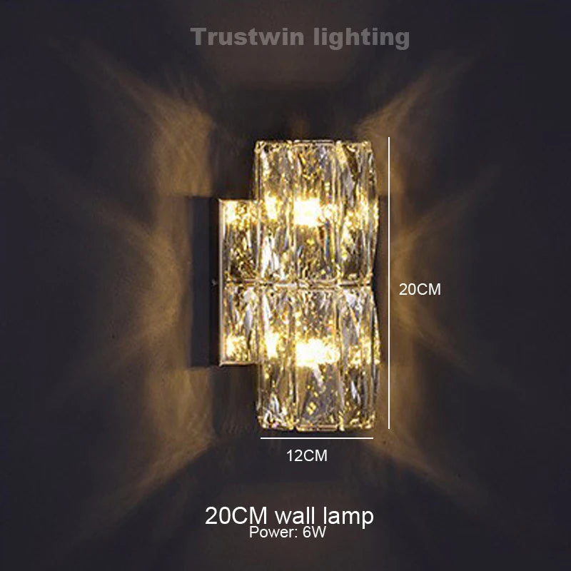 Round Crystal Chandelier Light LED Indoor Modern 40 60 80 100CM Circular Ring Hanging Lamp for Living Dinning Room Bedroom