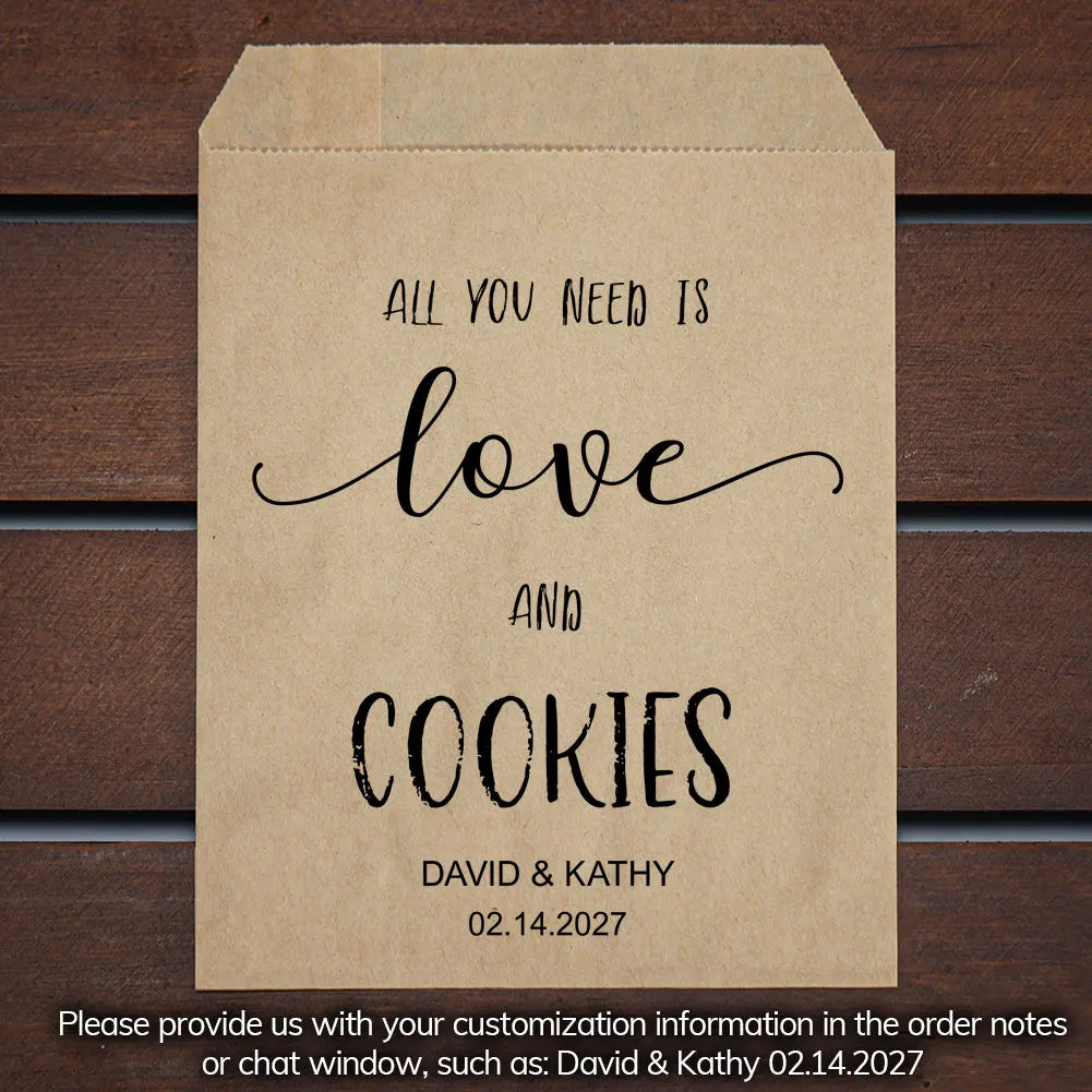 50 PCS Personalized Wedding Favor Bags Party Cookie Donut Candy Lottery Ticket Paper Reception Favor Bag For Guest And Friends