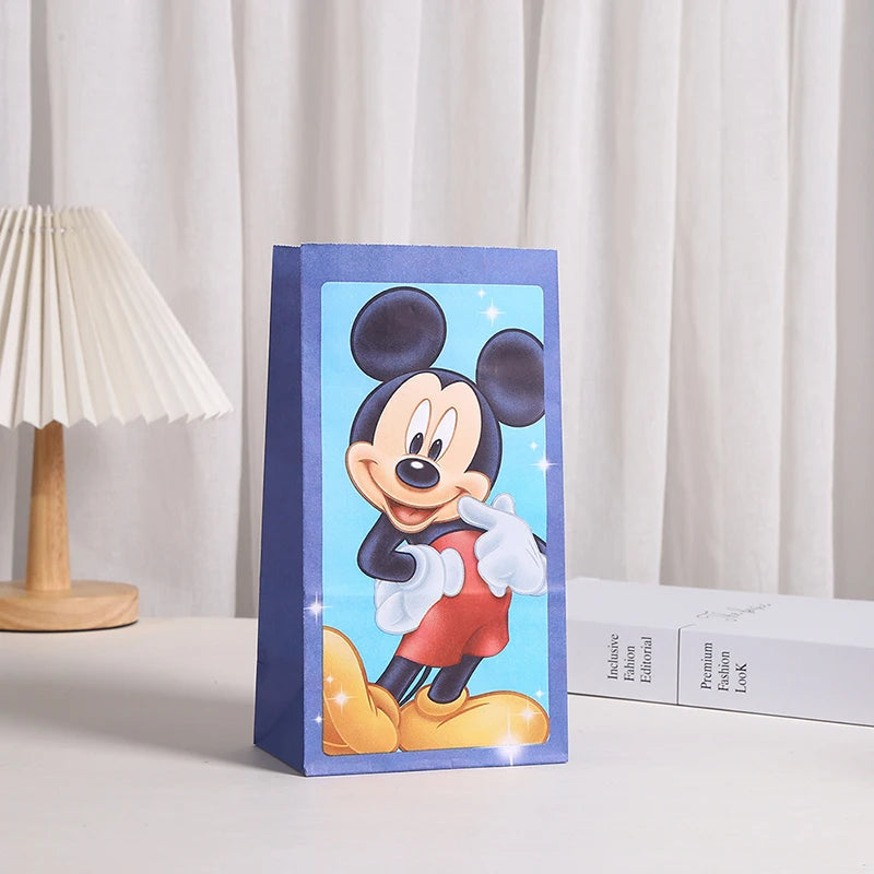 10/20pcs Minnie Mouse Paper Candy Box Gift Bags Popcorn Box Kids Mickey Birthday Party Decoration Gift Bag Baby Shower Supplies