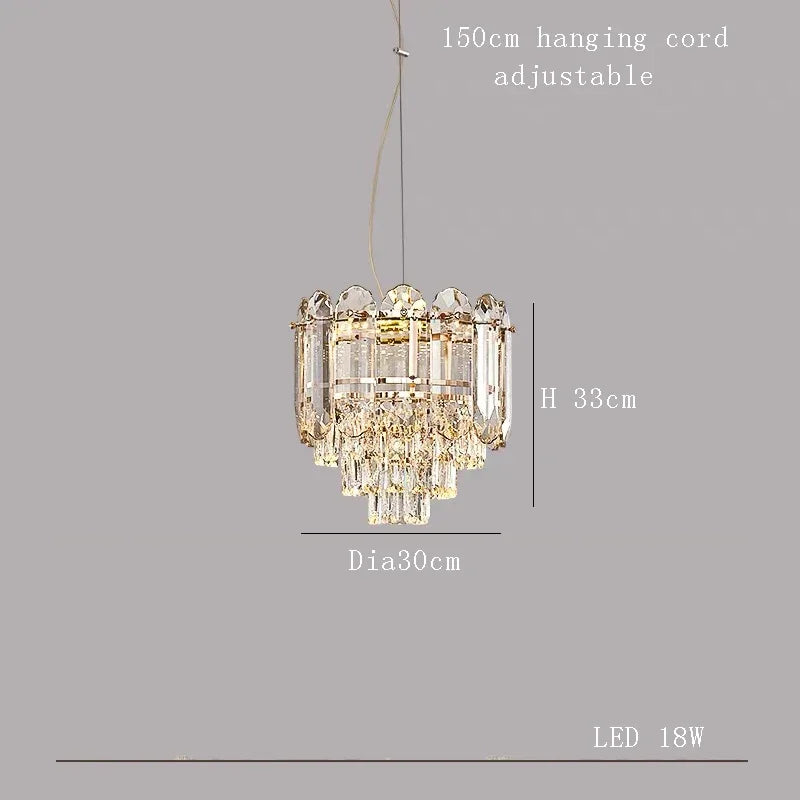 Modern Luxury Ceiling Lamp Smoke Clear Crystal Led Round Lighting for Living Room Bedroom Dining Room Gold Ceiling Chandelier