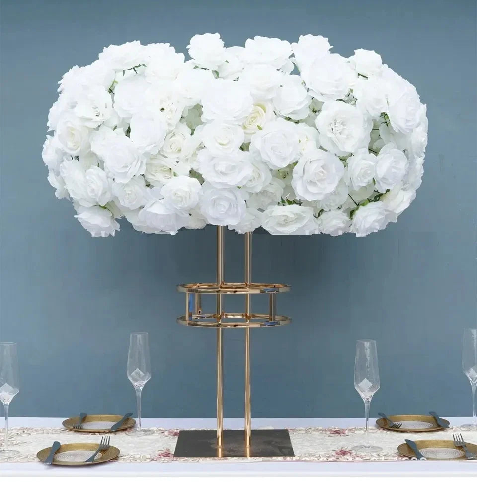 2/4/6/10Pcs Wedding Centerpiece Flower Rack For Event Party Decoration Electronic Plated Flower Rack Gold Arch Stand Road Lead
