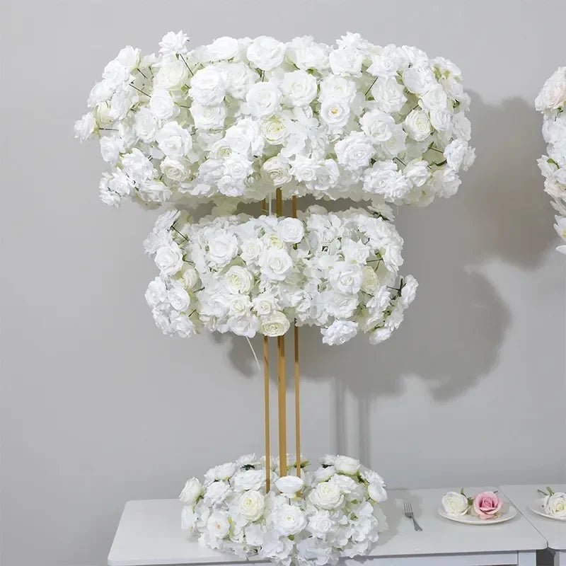 2/4/6/10Pcs Wedding Centerpiece Flower Rack For Event Party Decoration Electronic Plated Flower Rack Gold Arch Stand Road Lead