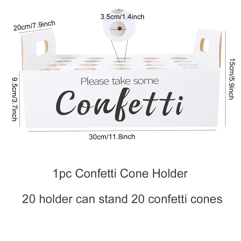 Wedding Tray Confetti Cone Stand Box Kraft Paper Tray Rustic Wedding Decoration Wedding Confetti Cones Cones Wedding Set supply
