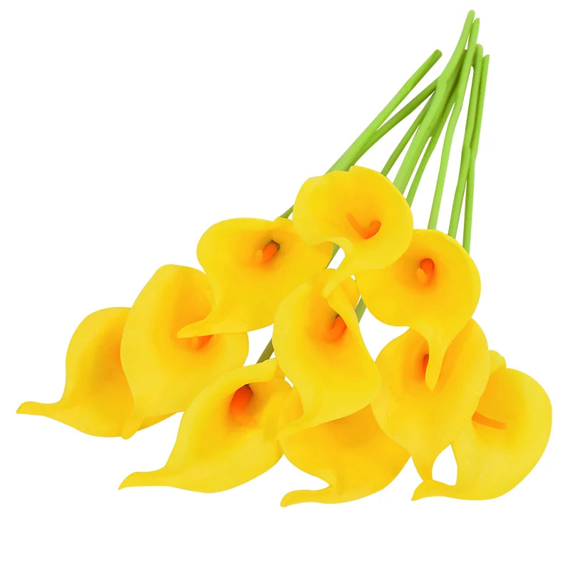 5/10Pcs Artificial Flowers Calla Lily Real Touch Tulip Flower Bouquets For Wedding Bride Home Vase Decoration Fake Plants Gifts