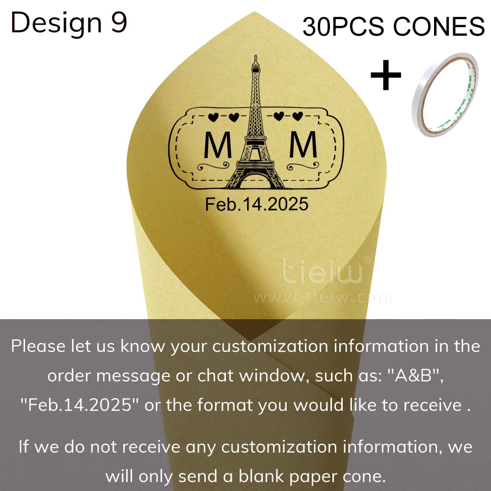 Personalized Wedding Confetti Cones with Names and Date Petal Candy Natural Confetti Customizable for Celebrations Decoration