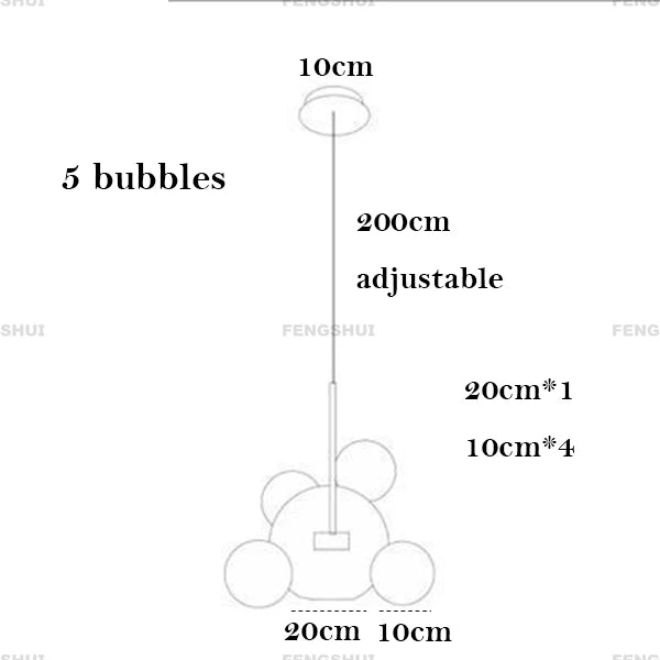 Nordic Decor Led Chandeliers for Living Room Indoor Lighting Bubbles Ball Kitchen Ceiling Chandelier Dining Room Pendant Lamp