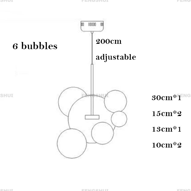 Nordic Decor Led Chandeliers for Living Room Indoor Lighting Bubbles Ball Kitchen Ceiling Chandelier Dining Room Pendant Lamp
