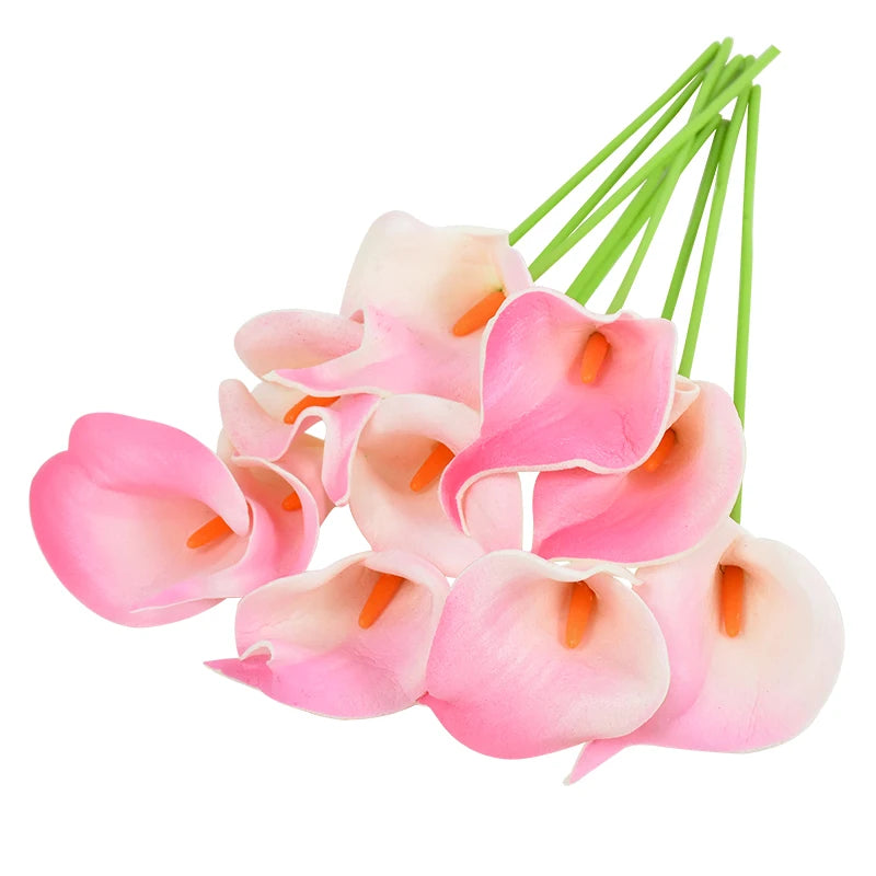 5/10Pcs Artificial Flowers Calla Lily Real Touch Tulip Flower Bouquets For Wedding Bride Home Vase Decoration Fake Plants Gifts