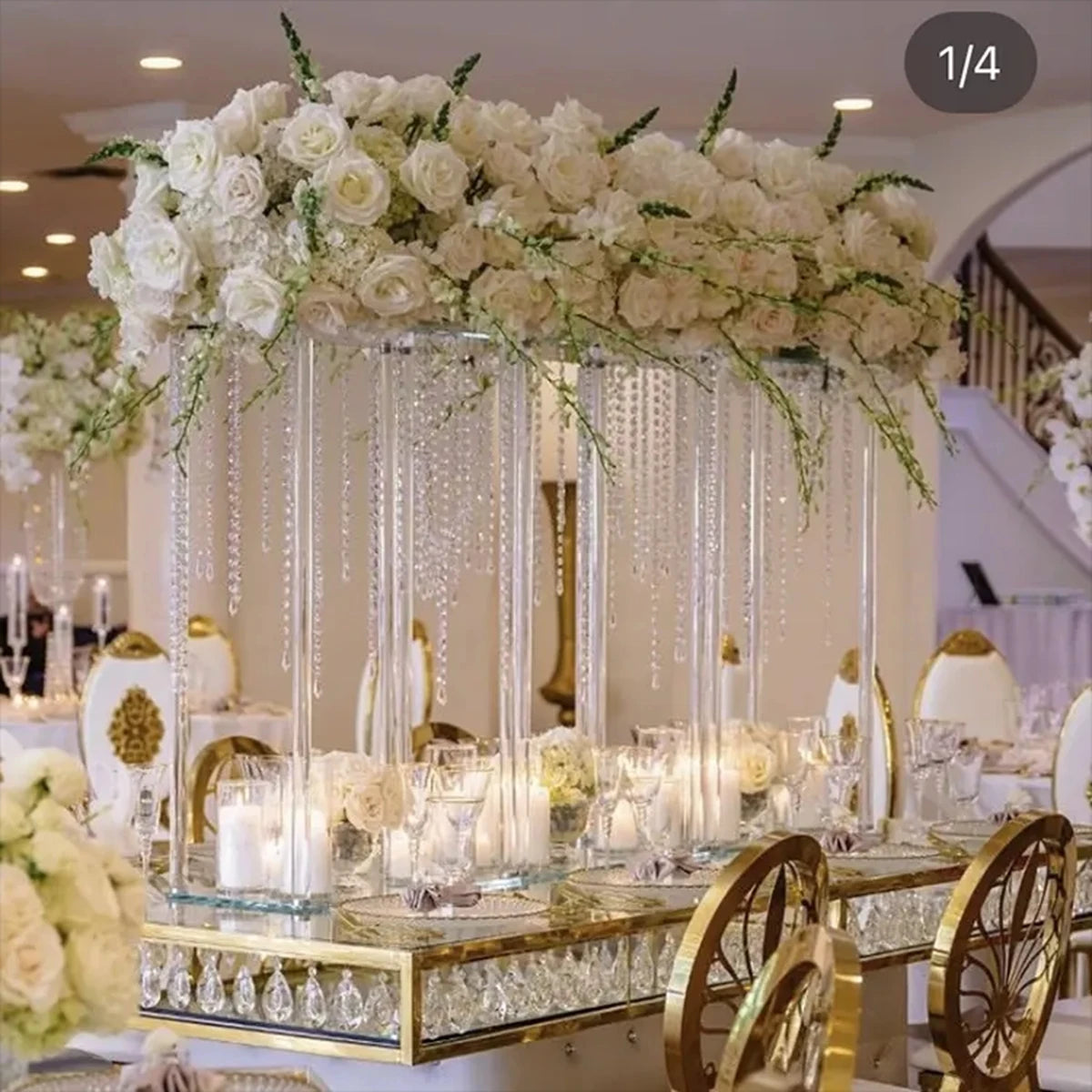 6pcs)Wedding Table Party Clear Tall Acrylic Candelabra crystal Candle Holder Centerpiece for wedding table