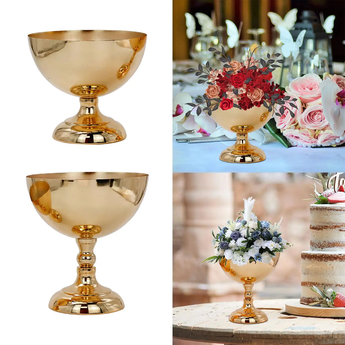 Wedding Centerpiece Flower Vase Metal Elegant Flower Stand for Ceremony Wedding Arrangement Party Tabletop Indoor Outdoor
