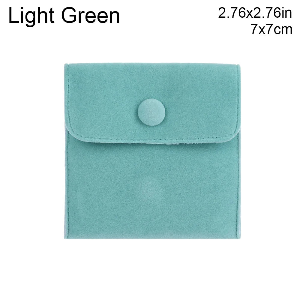 1 Pcs Dust Protect Portable Soft Velvet Gift Jewelry Bag Snap Button Packaging Bag Necklace Earrings Bracelet Ring Storage Pouch