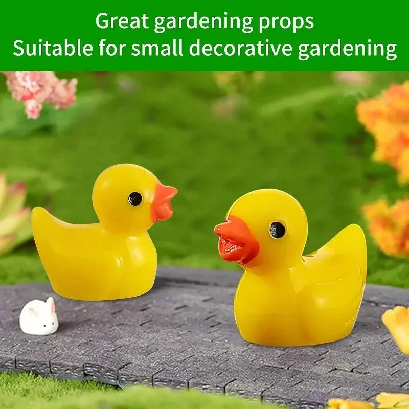 30/50Pc Mini Resin Yellow Duck Miniature Figures Micro Fairy Garden Landscape Doll House Dollhouse Potted Plants Cake Decor