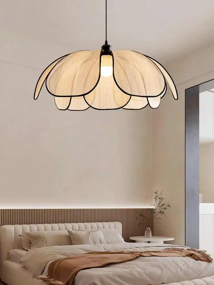 Vintage Hand-Woven Lotus Dining Room Chandelier Bedroom Living Room Lamp European And American art Atmosphere lighting Lamps E27