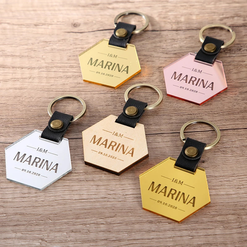 Custom Engraved wedding names Wood  Key Chain , Custom Gifts for wedding gift Key Chain, Birthday, Valentines or Galentines Gift