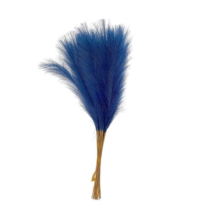 55CM 10PCS Fluffy Pampas Grass Boho Decor Flower Fake Plant Reed Simulated Wedding Party Home Decoration Artificial Flowers