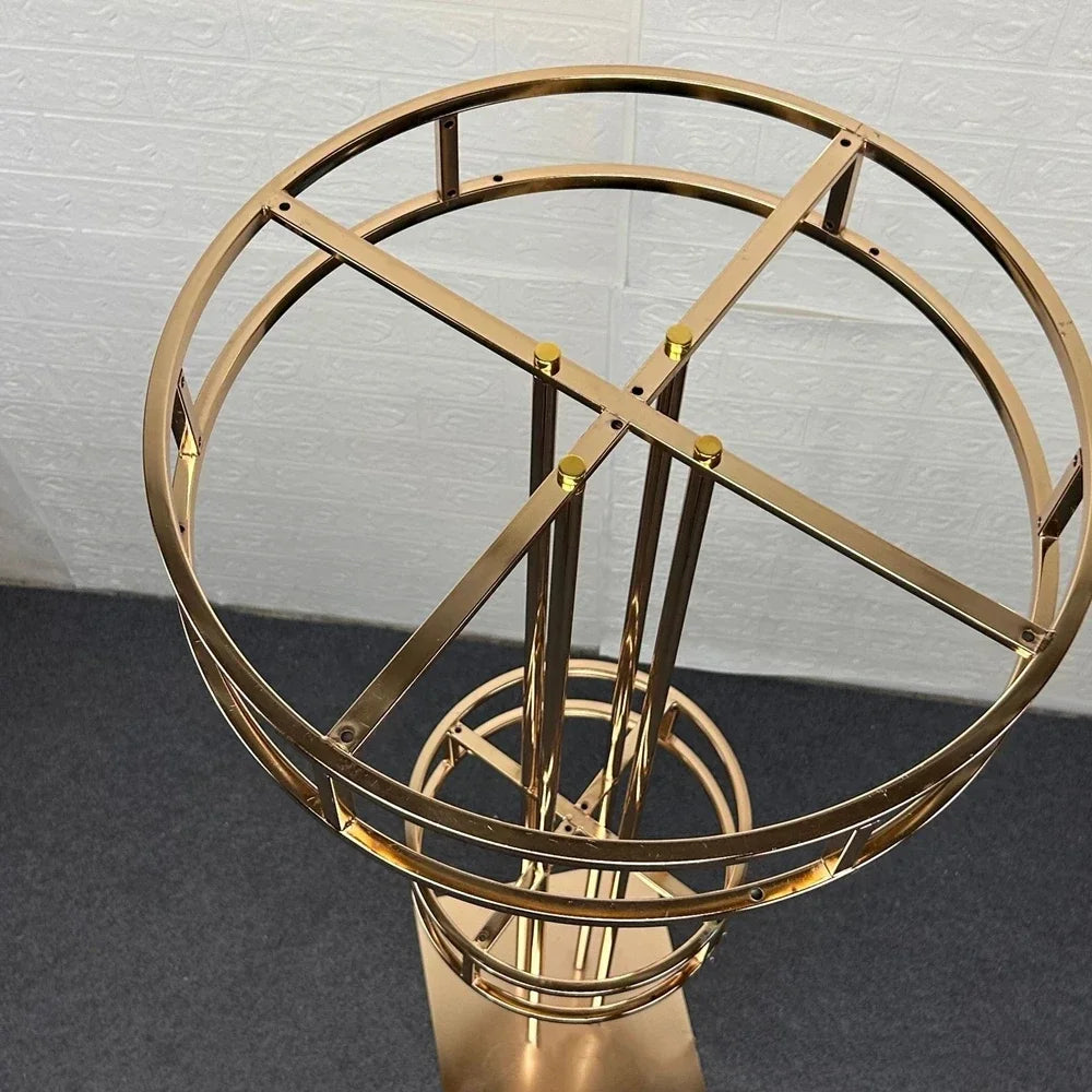 2/4/6/10Pcs Wedding Centerpiece Flower Rack For Event Party Decoration Electronic Plated Flower Rack Gold Arch Stand Road Lead