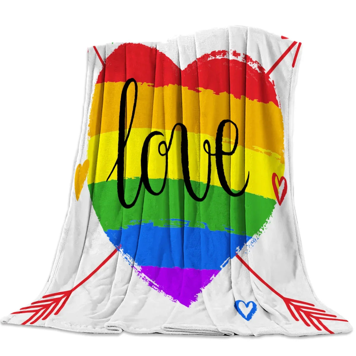 Flannel Blankets Colorful Stripe Lgbt Pride Rainbow Blanket Cushion Warm Throws on Sofa Bed Home Bedspread Travel Fleece Blanket