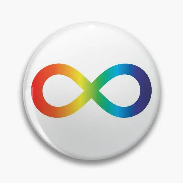 Rainbow Infinity Symbol For Autism Accep  Customizable Soft Button Pin Lover Lapel Pin Brooch Cartoon Gift Creative Clothes