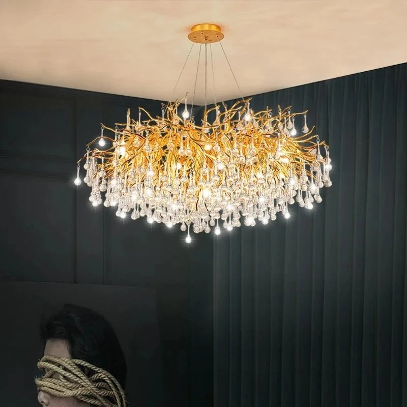 Modern Luxury LED Crystal Chandeliers Crystal Hanging LED Pendant Lights for Bedroom Kitchen Dining Living Suspension Lamp