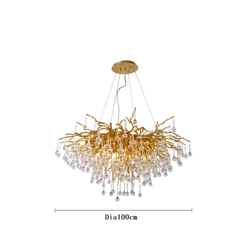 Modern Luxury LED Crystal Chandeliers Crystal Hanging LED Pendant Lights for Bedroom Kitchen Dining Living Suspension Lamp