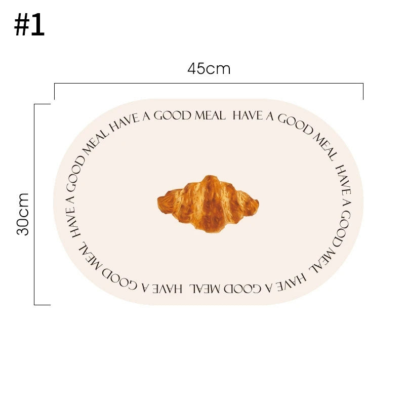 Kitchen Oval Shape Placemats Pu Leather Dining Insulation Mat Non-slip Tableware Mug Coaster Kitchen  Nordic Home Decor