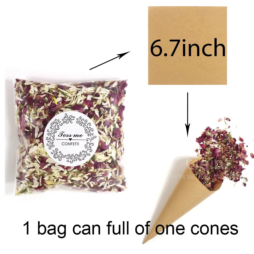 Personalized Wedding Confetti Cones with Names and Date Petal Candy Natural Confetti Customizable for Celebrations Decoration