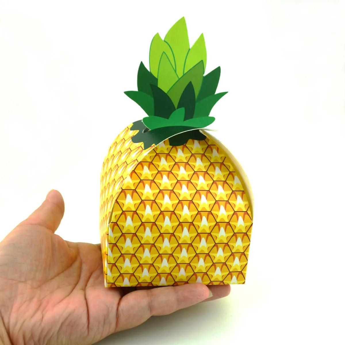 5pcs Pineapple Shape Cardboard Goodies Candy Packing Box Favor Hawaiian Luau Summer Party Decorations Gift Box Supplies Birthday